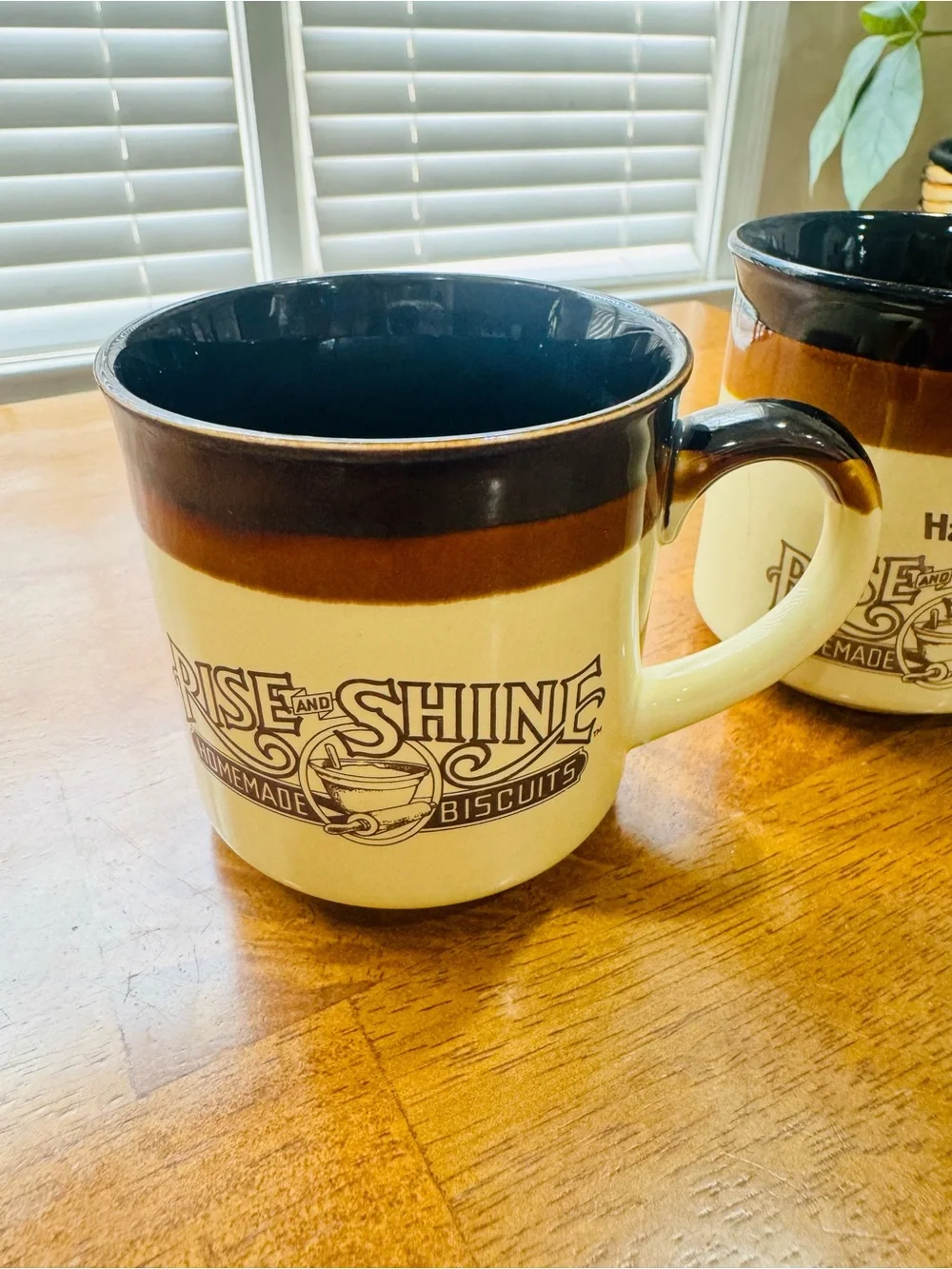 Vintage 1980’s Hardees Rise and Shine coffee mugs restaurant retro brown